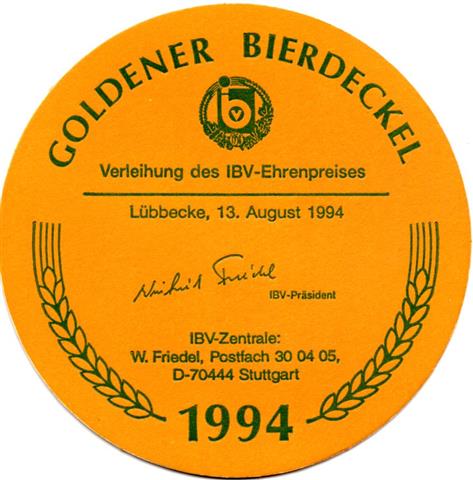 lübbecke mi-nw barre ibv 1b (rund215-goldener bierdeckel 1994)